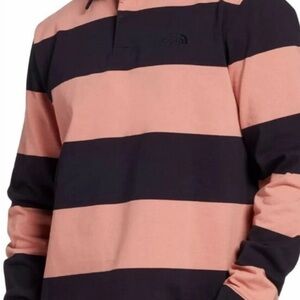 The North Face Black and Pink Striped Polo